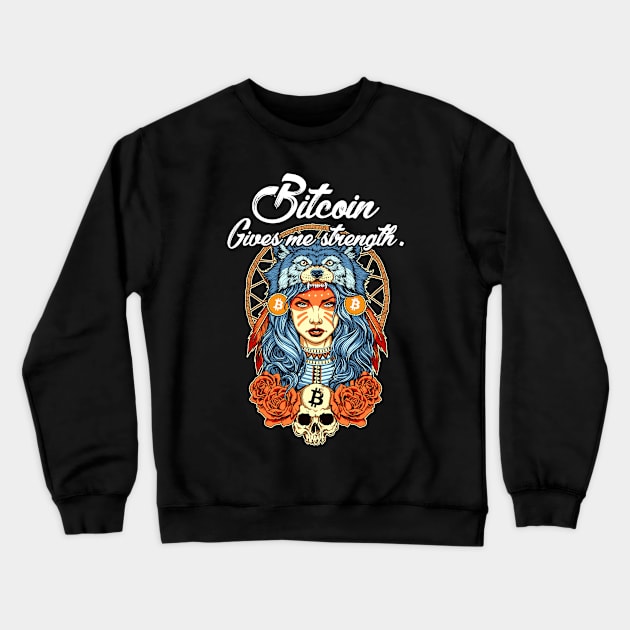 Modern Bitcoin Shaman Crewneck Sweatshirt by CryptoTextile